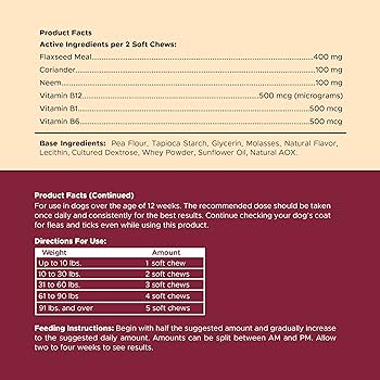 Chewable Flea and Tick Prevention for Dogs - 180 Delicious